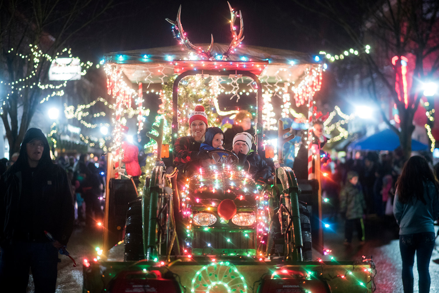 Image from the 2016 Centralia Lighted Tractor Parade on Saturday, Dec. 10 in downtown Centralia.